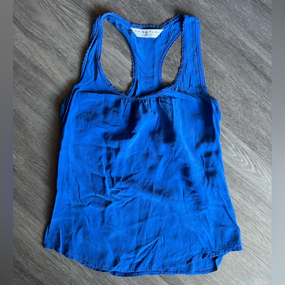 Trina Turk Blue Sleeveless Tank Top